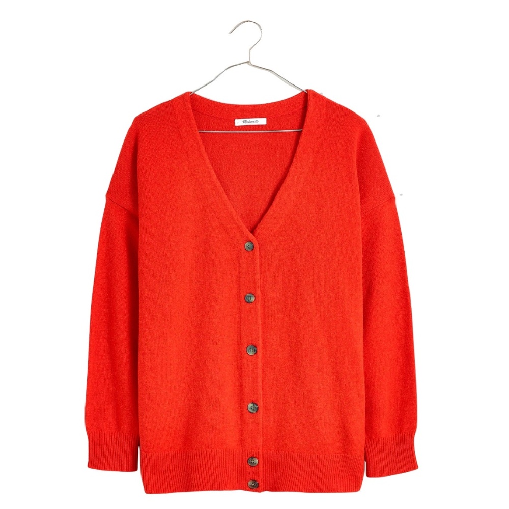 Brand-new Madewell vibrant red cardigan sweater